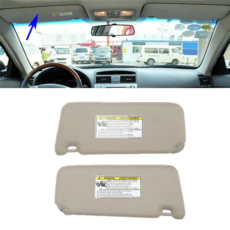 Left Right Driver Passenger Side Sun Visor with Makeup Mirror for Toyota Camry 2007-2011 74310-06750-E0