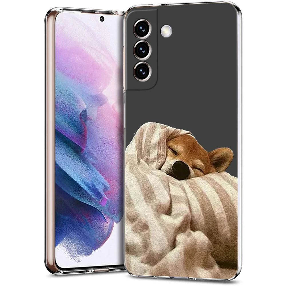 Cartoon Fun Cat Pet Dog Phone Case For Samsung Galaxy S24 Ultra S23 FE S22 S20 S21 5G S10 S9 Plus S10E S8 Silicone Clear Cover