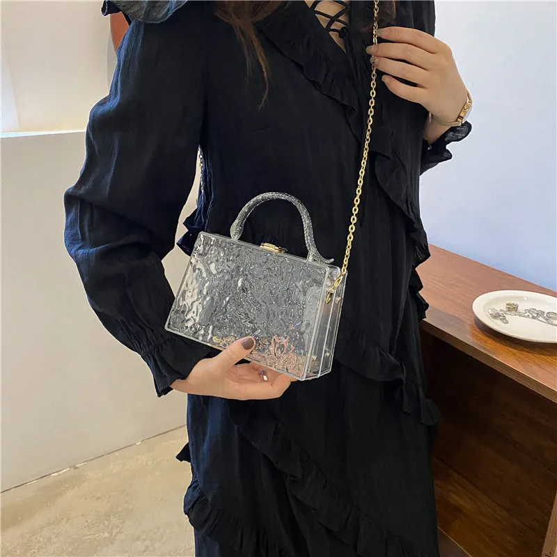 Vintage Designer Flap Handbag and Purse for Women Shoulder Crossbody Bags 2022 New  Clear Jelly Ladies Messenger Bag High Qualit