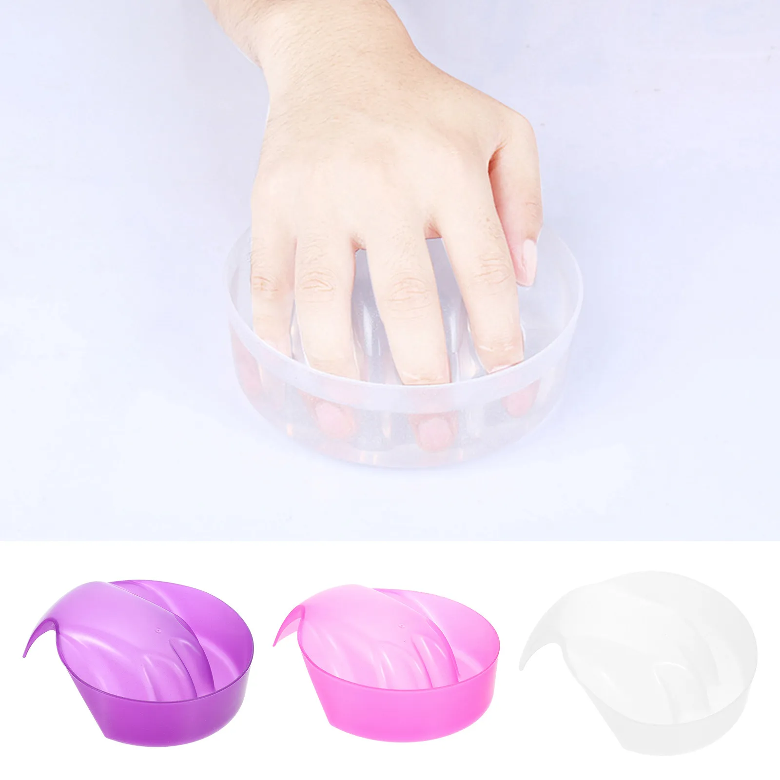 3Pcs Manicure Bowl Ergonomic Nail Soak Bowl for Relaxing Spa Experience Nail Art Polishing Treatment Dead Skin Removal Home
