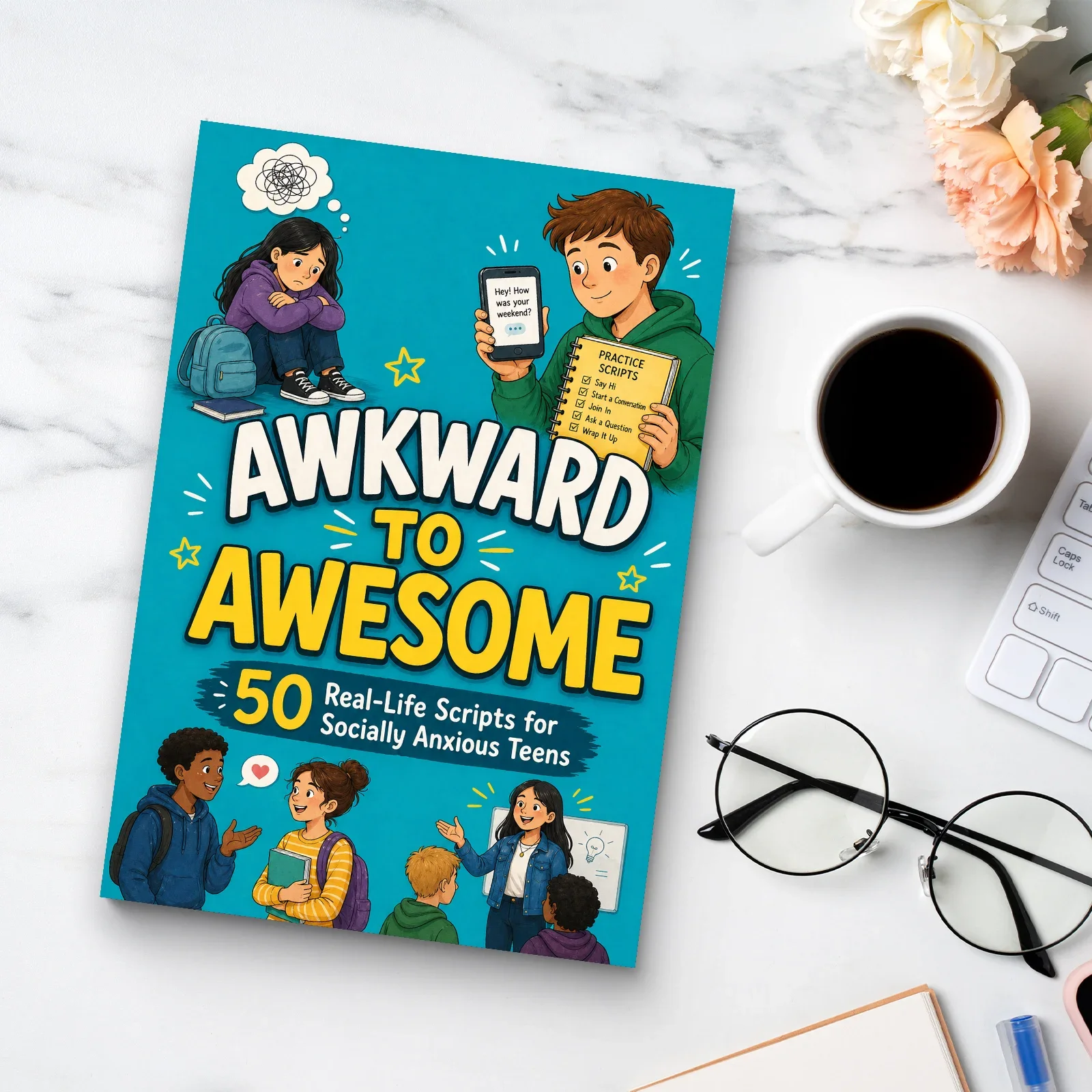 From Awkward to Confident: 50 Real-Life Scripts for Teens With Social Anxiety, Confidence Building Guide for Ages 8-16
