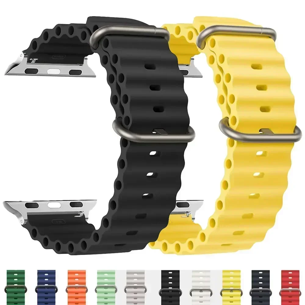 

Strap For Apple watch ultra band 49mm 44mm 45mm 41mm 40mm 38mm 44 45 mm 1:1 Original Ocean belt iWatch series 9 8 7 se bands