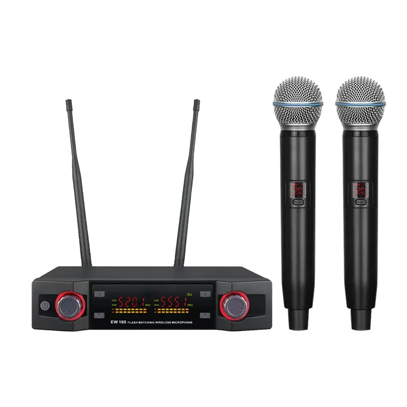 Professional UHF Clip Mic Frequency Adjustable  Wireless Transmitter System For Party Show Stage Wedding