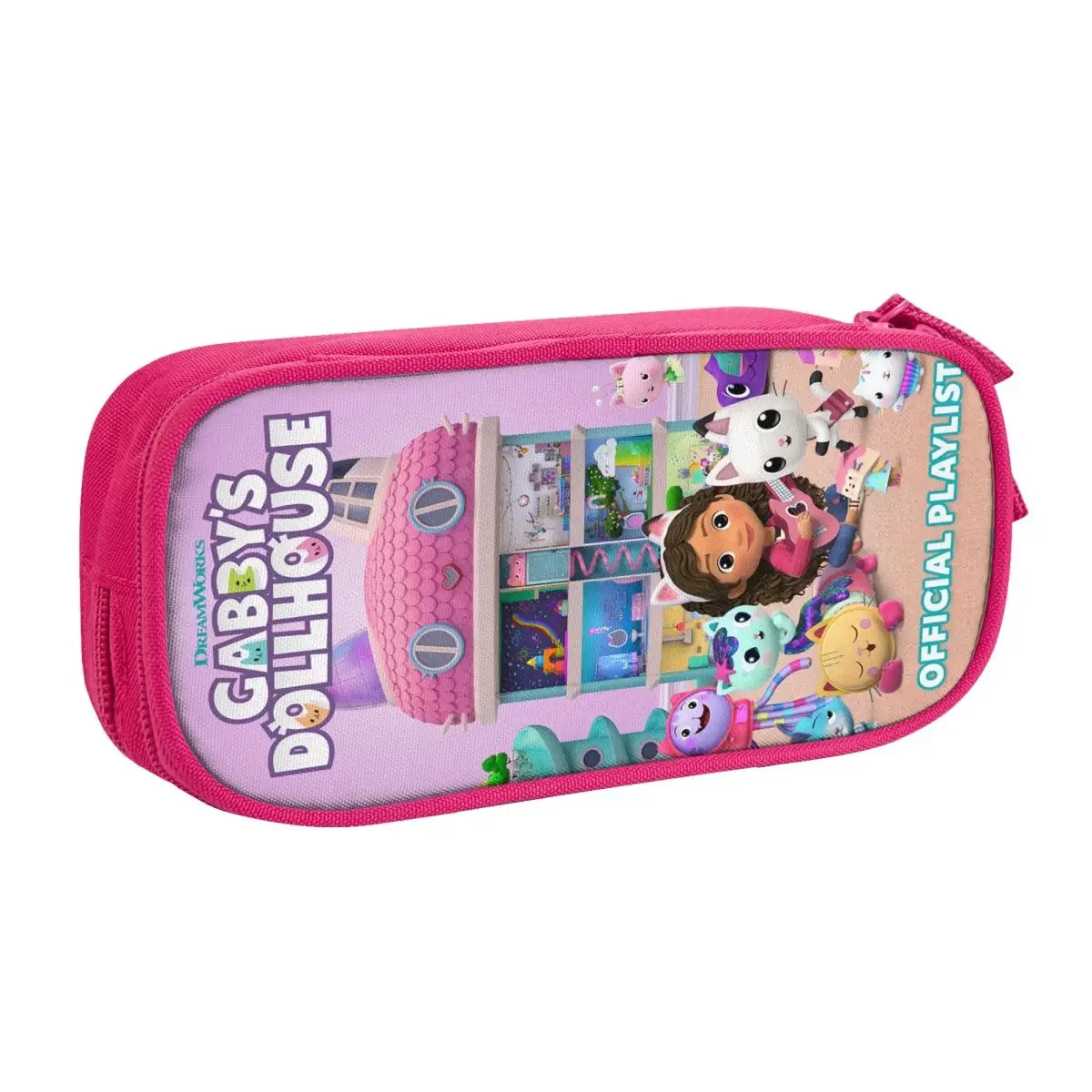 Custom Cute Gabbys Dollhouse Pencil Cases for Girls Boys Large Capacity Pandy Paws Gabby Mermaid Cat Pencil Pouch Stationery