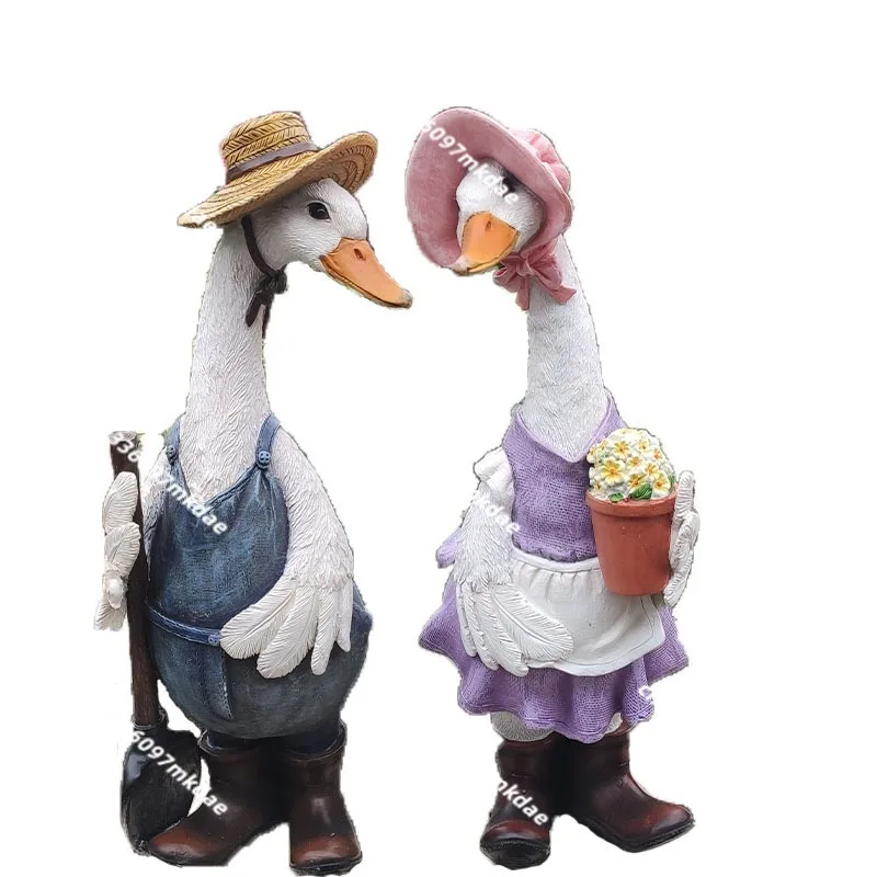 Garden Decorative Tabletop Ornaments, Creative Birthday Gifts, Home Decorations, Duck Resin Crafts