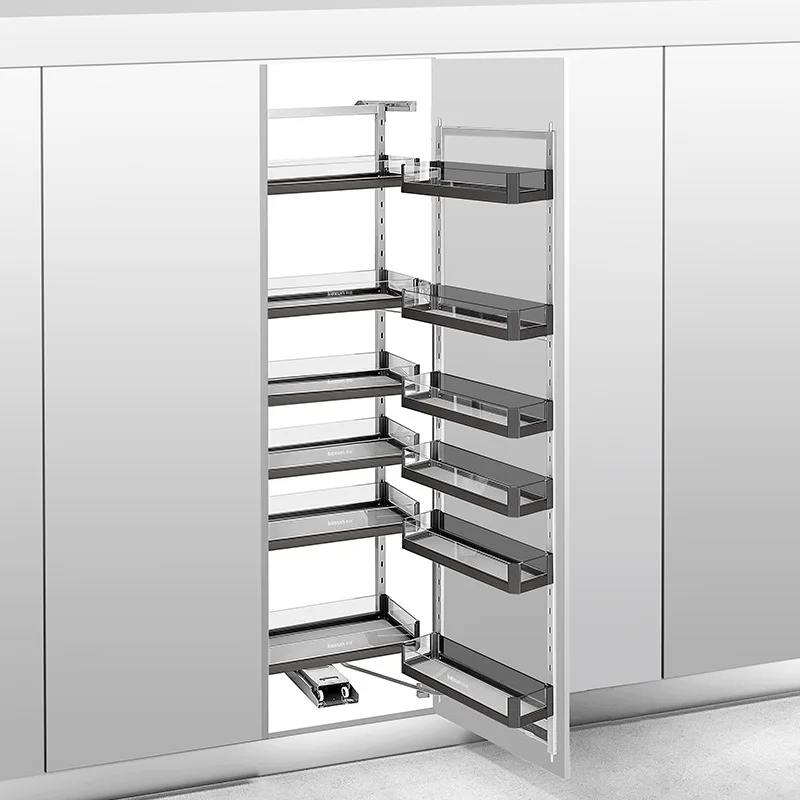 Pull Basket Storage Cabinet All Aluminum Kitchen Locker Big Monster Pull Basket Snack  High Cabinet Shallow Cabinet Linkage