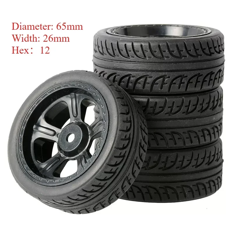 65MM 1/10 RC Racing Car Tires On Road Touring Drift Car Tyre Wheel for Tamiya TT01 TT02 XV01 TA06 PTG-2 HPI WR8 Kyosho HSP 94123