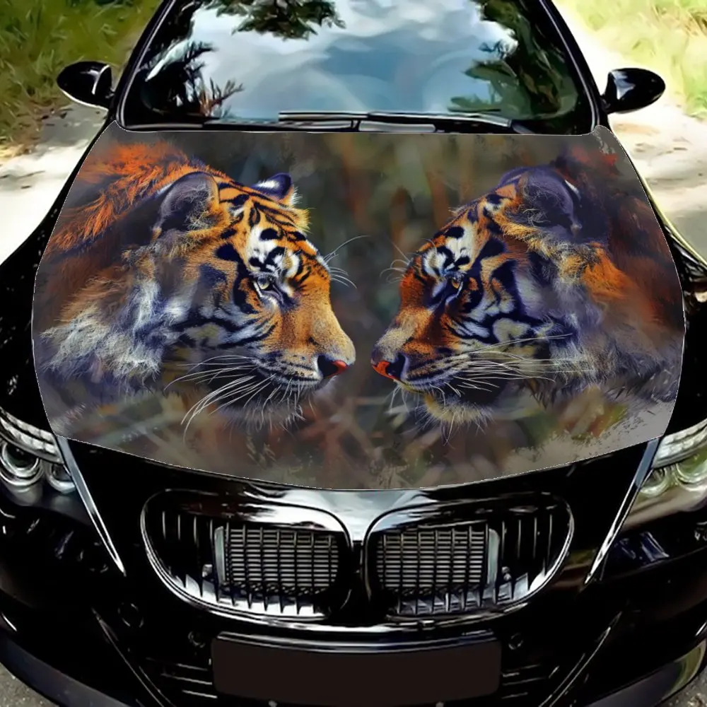 Custom Tiger Background Vehicle Wrap - Professional Installation Available