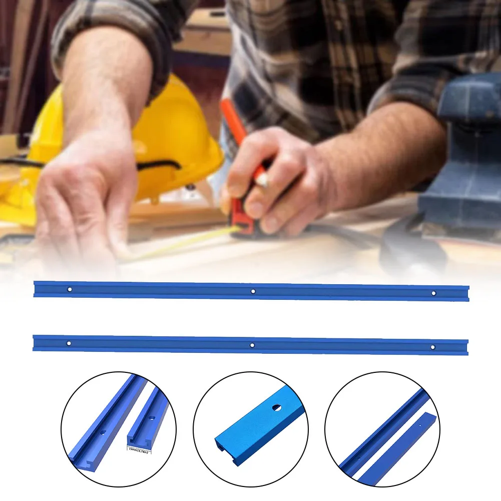 For Router Table T-Slot Track Kit 2pcs 500mm Aluminum Alloy T-Track for Workshop Tool Mounting and Positioning
