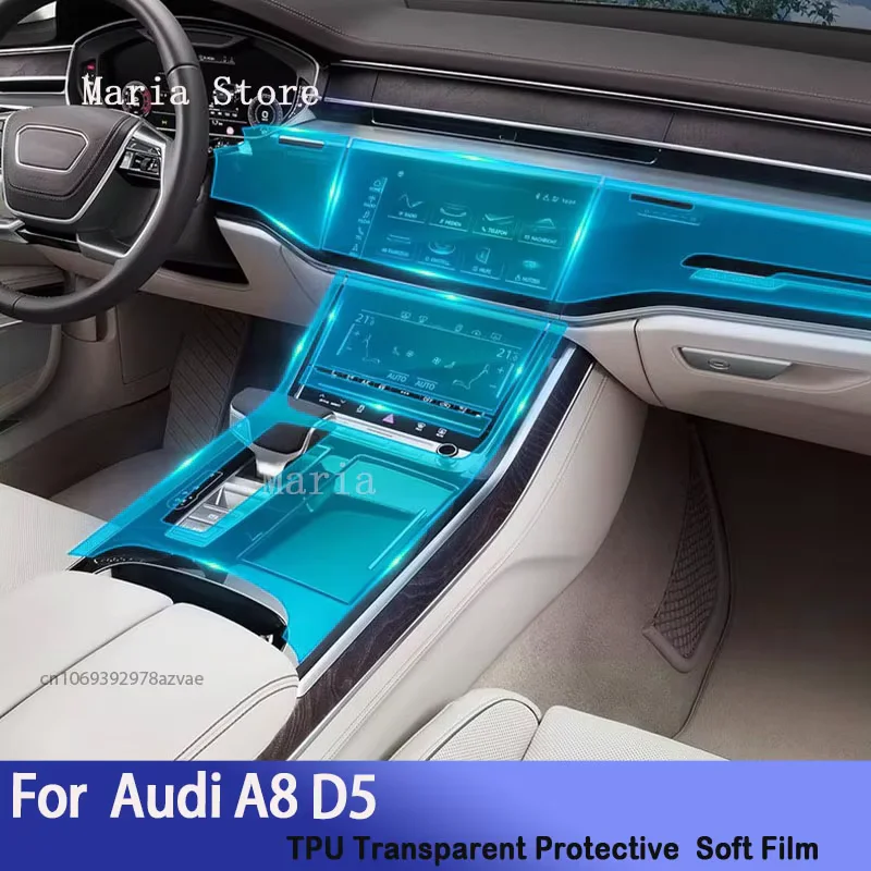 

Для Audi A8 D5 (2018-2021) салон автомобиля, центральная консоль, прозрачная защитная пленка из ТПУ, аксессуары против царапин, ремонтная наклейка