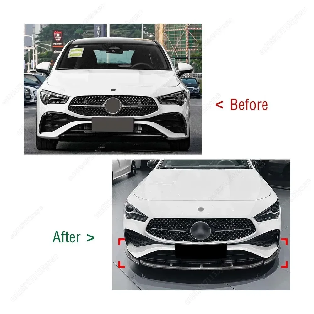 

Car Front Bumper Splitter Lip Diffuser For Mercedes Benz C118 W118 X118 CLA 200 235 CLA35 45 AMG 2023-2025 ABS Body Kits Tuning