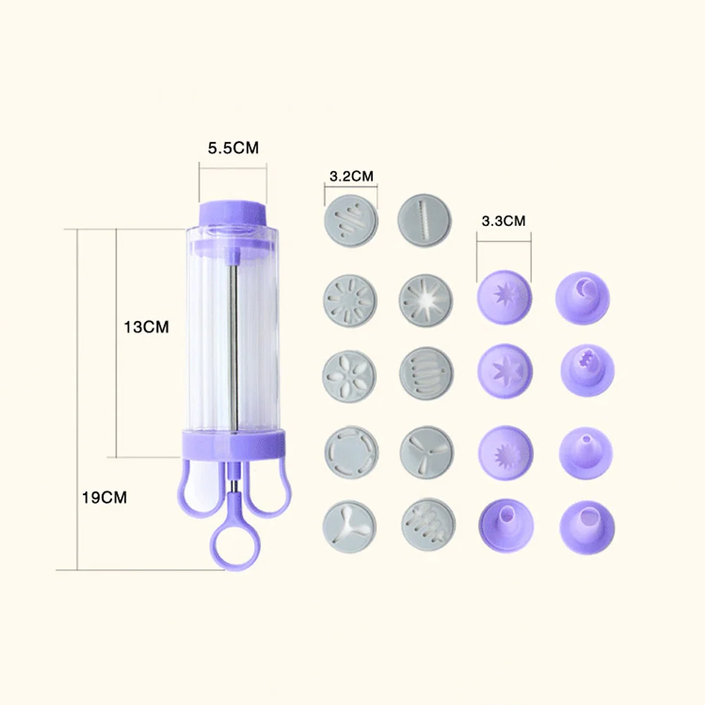 

Baking Tools Set Multifunctional Cookie Press Kit with 10 Discs 8 Icing Tips Ergonomic Non-Slip Handle for DIY Decorating