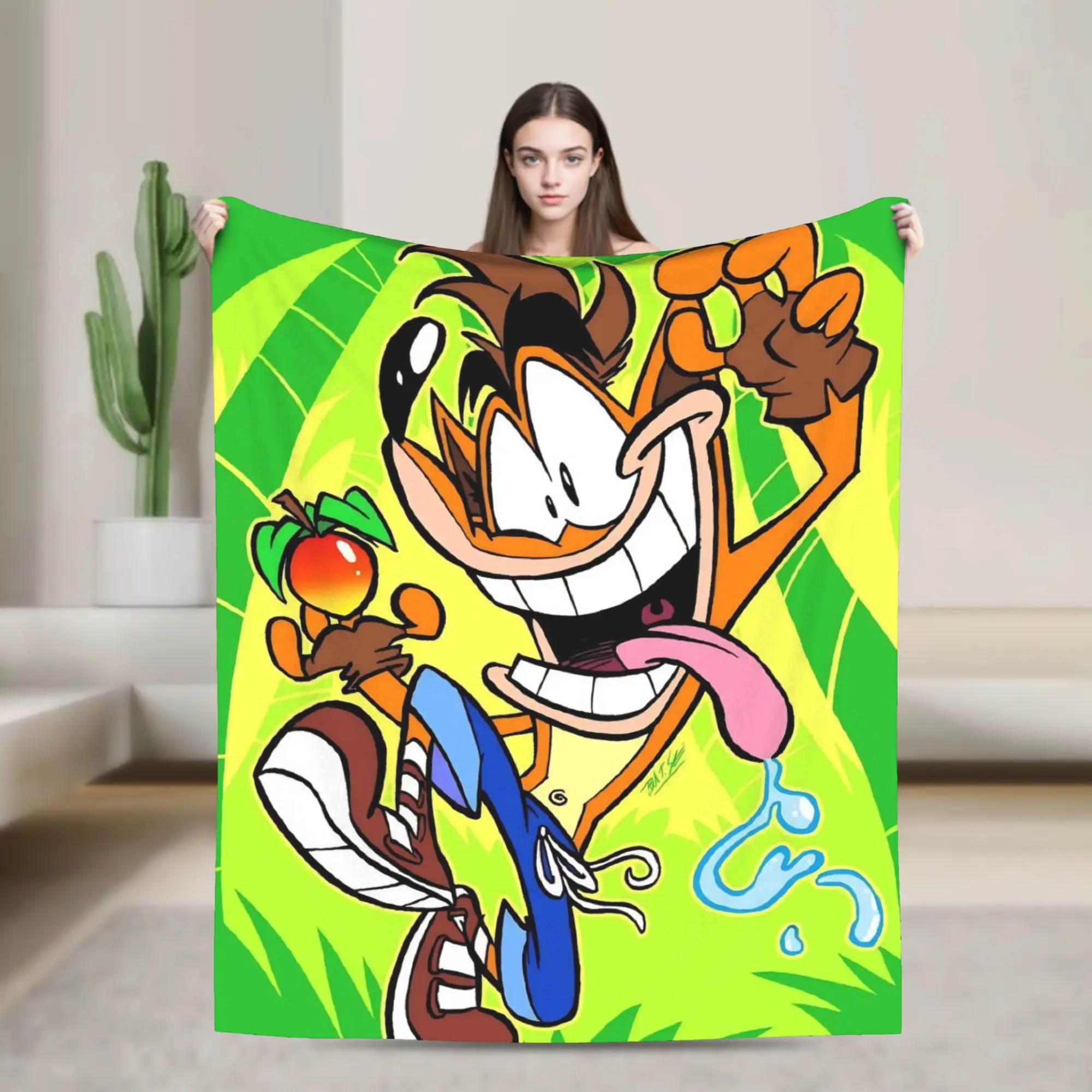 Crashed Game Bandicoots Wool Blankets  Creative Throw Blankets for  Sofa Bedding Lounge 125*100cm Rug Piece