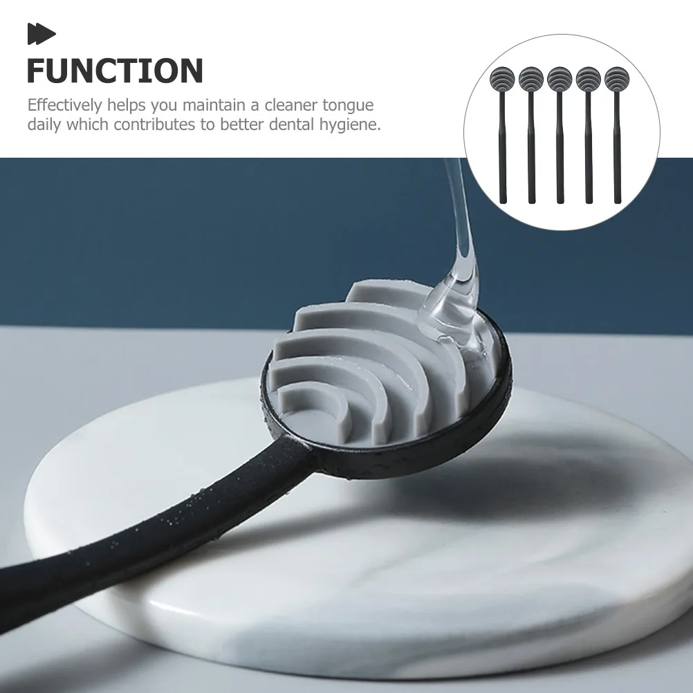 5Pcs Tongue Scraper for Adults Lightweight Portable Tongue Cleaner Effective Food Residue Removal Safe Gentle Oral Care Tool