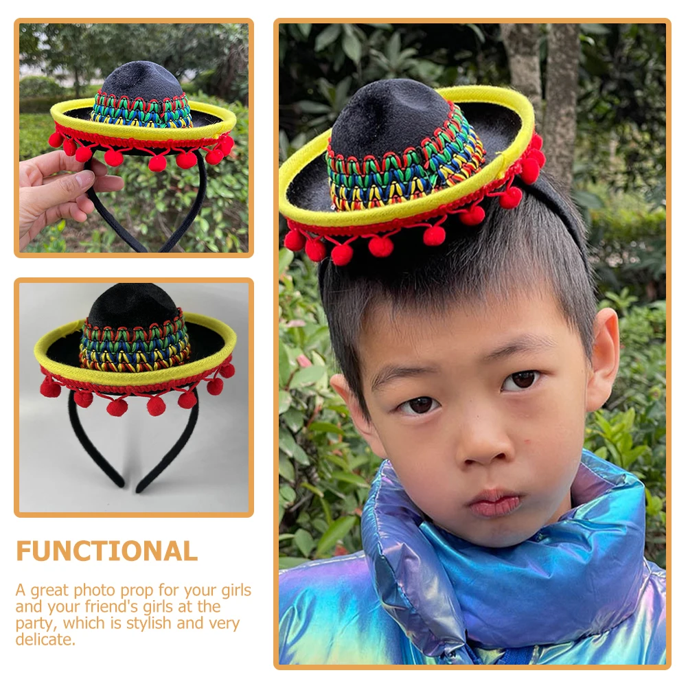 

EVA Party Hat Headb Cinco de Mayo Mexican Bright Color Girls Accessories Stylish Festive Hair Clasp Photo Prop Delicate