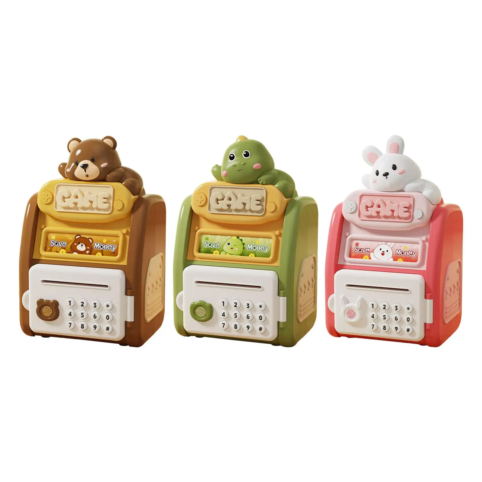 ATM Savings Bank Money Saving Box Automatic Roll Password Lock Savings Bank for