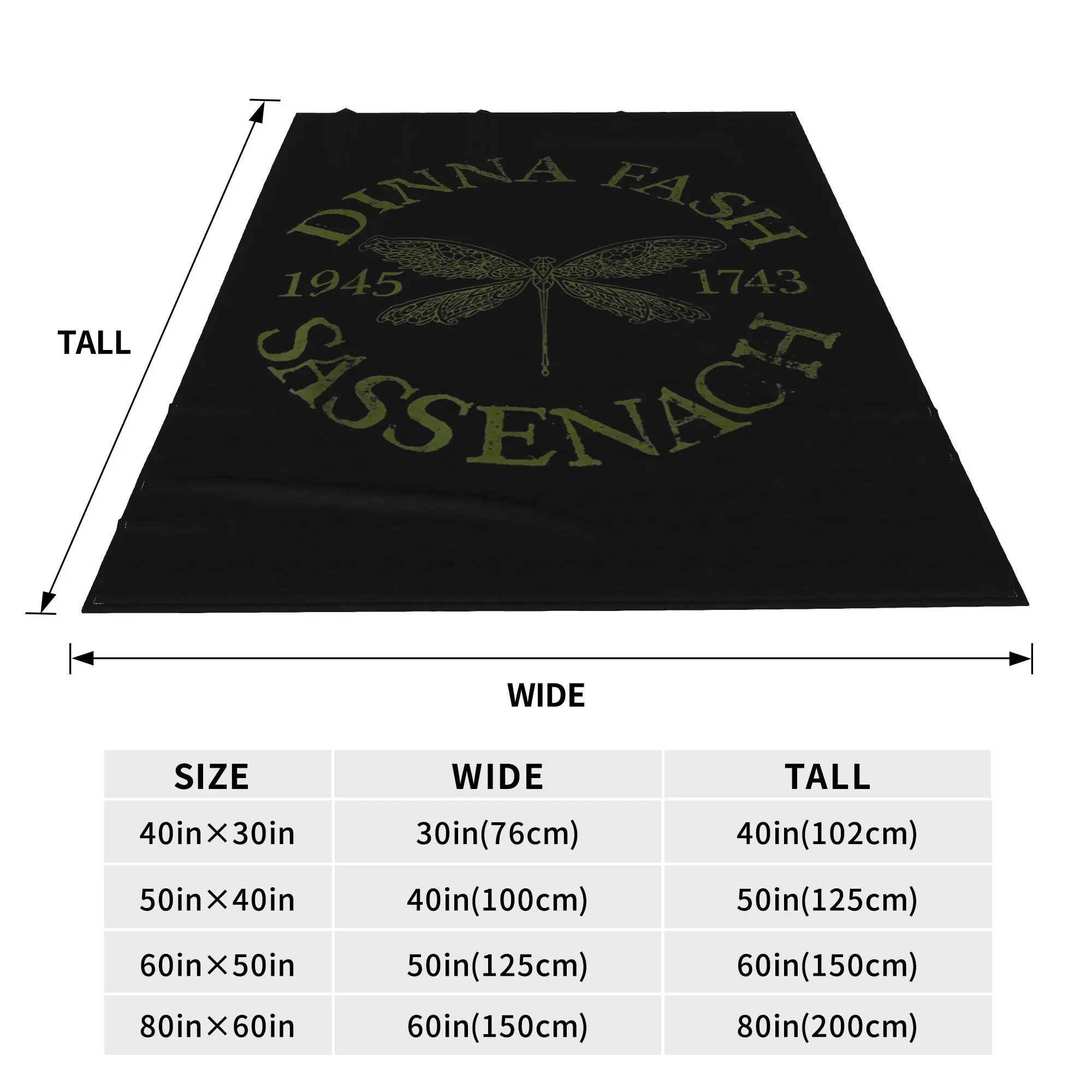 Dinna Fash Sassenach Dragonfly Outlander Green Design Blanket Soft Warm Flannel Throw Blanket Plush for Bed Picnic Travel Home