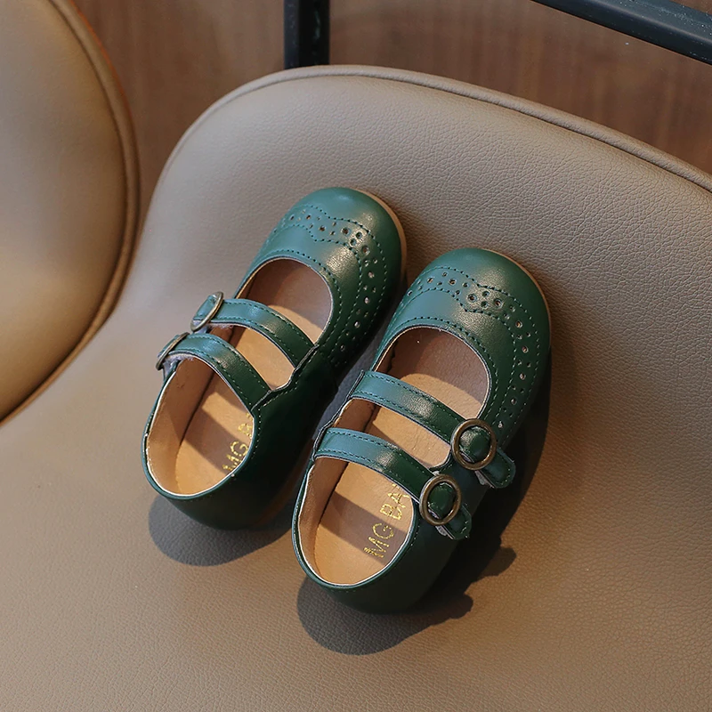 Mädchen Mary Janes Vintage fünf Farben Klett verschluss Licht Kinder Prinzessin Schuh Frühling Pu Leder flache Kinder flachen Schuh 21-30 – Detail 16
