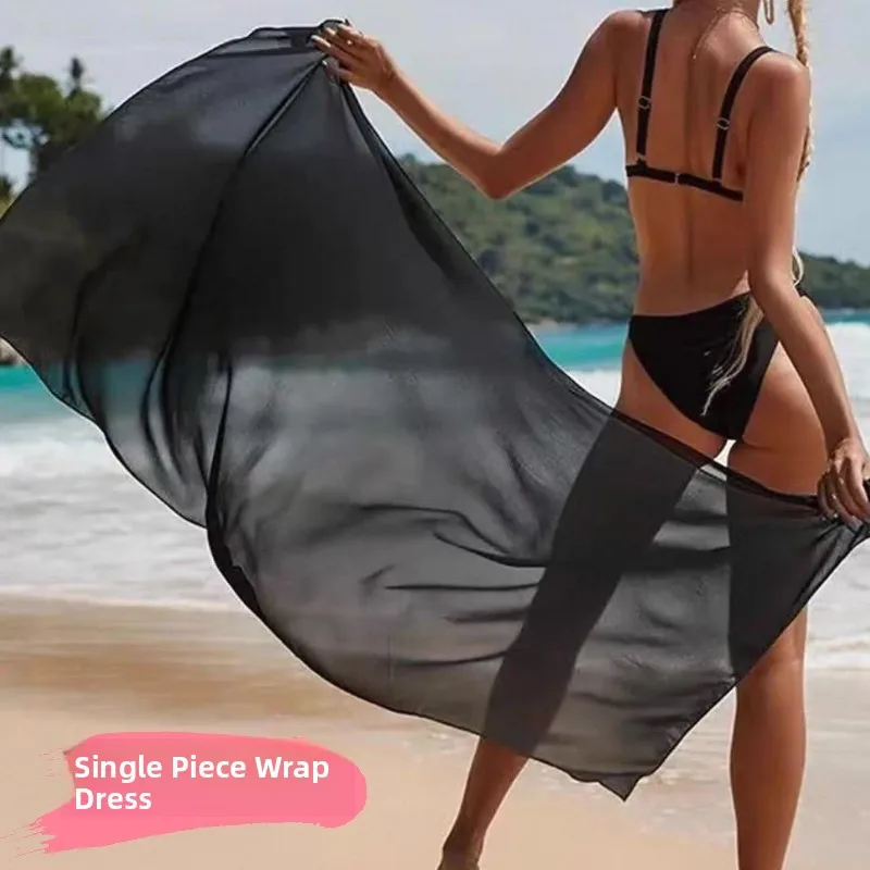 

Amber Women's Sexy Wrap Beach Dr Sunscreen Cover up Bikini Swimming Suit Pure Color Outerwear Hot Spring Outdoor Activities