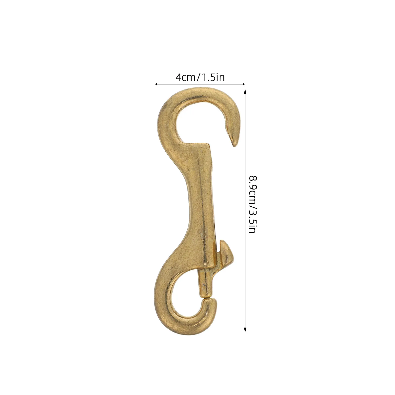 2Pcs Brass Single End Snap Hook Heavy Duty Marine Trigger Snap Clips for Dog Leash Key Holder Diving Hardware Brass Snaps