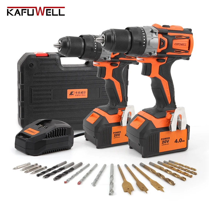 

KAFUWELL PA4952A Brushless Motor Durable Lithium Battery Power Tool Combination Kits Electric Impact Drill Machine Screwdriver
