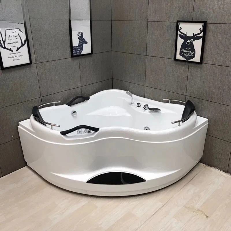 Acrylic Bathtub, Triangle Double Person, Massage Tub, Whirlpool Bubble Jet, Spa Bath, 1.38M 1.5M Bathroom Sanitary Ware