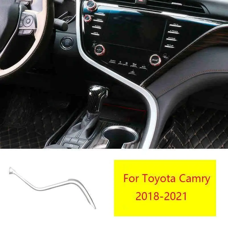 

For Toyota Camry 2018-2024 ABS Matte Silver Center Console Dashboard Strip Trim