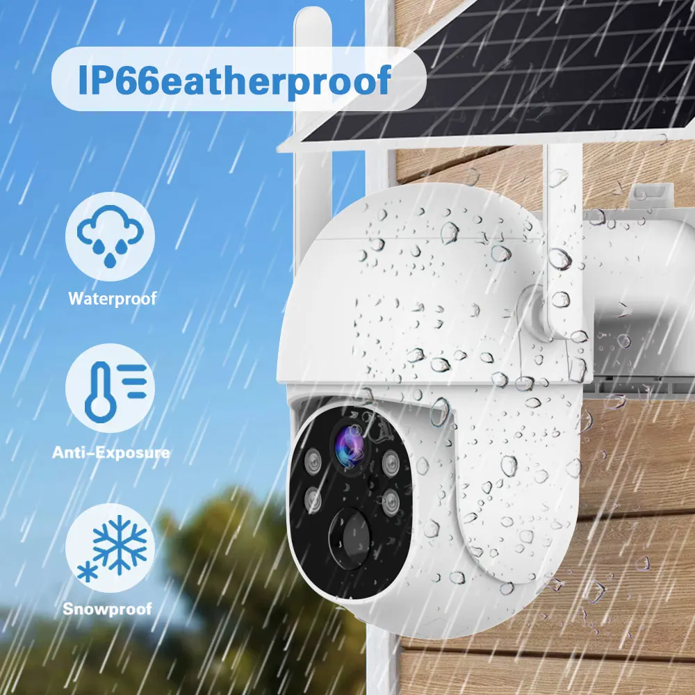 Tuya Solar 4G Security Camera with Lifetime Data 5MP Full Color Night VisionPTZ PIR Detection IP66 Waterproof (wireless Outdoor)
