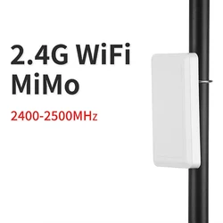 Outdoor impermeável Router Signal Booster, Wi-Fi, dupla polarização externa, direcional antena plana, Mimo, alto ganho, 12dB, 2.4G