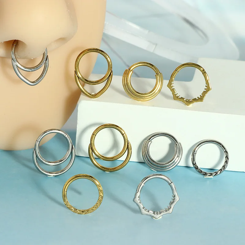 Nose Hoop Earrings Metal Nose Ring Piercing 16g Stainless Steel C-shaped Hoop for Women,Cartilage Earrings Piercing Jewelry
