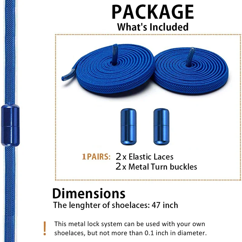 18 Colors Free to Match Elastic Shoelaces Lock Lazy Laces Flat Multi Color Options No Tie Shoelace Round Capsule Metal