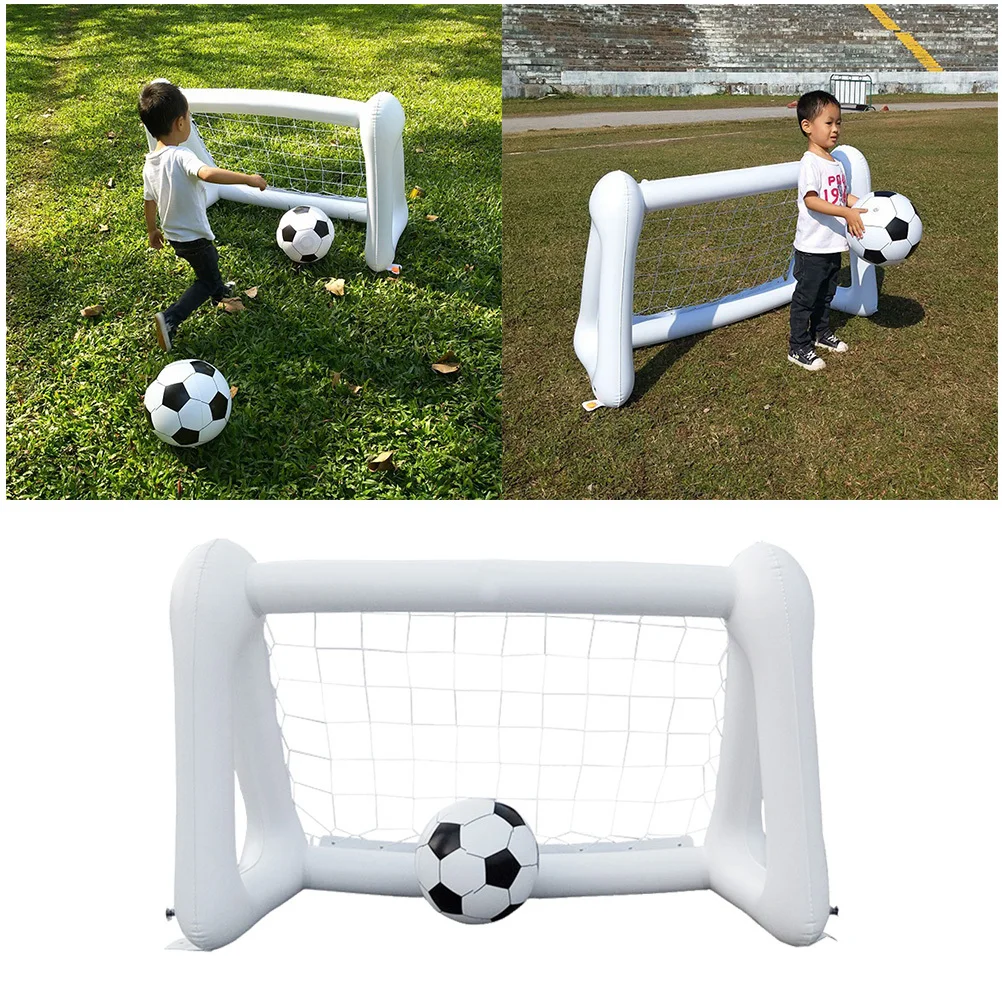 Portería de fútbol inflable de PVC, puerta de red portátil pequeña creativa para puerta de fútbol de PVC interior y exterior