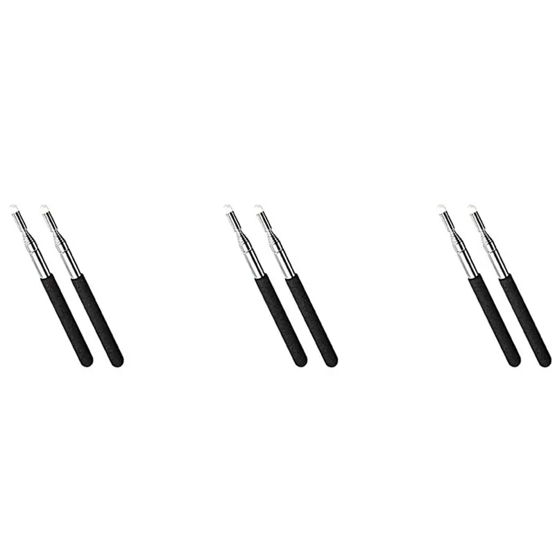 N34R-6 Pack Telescopic Teachers Pointer Teaching Pointer Hand Pointer Classroom Whiteboard Pointer Handheld Presenter