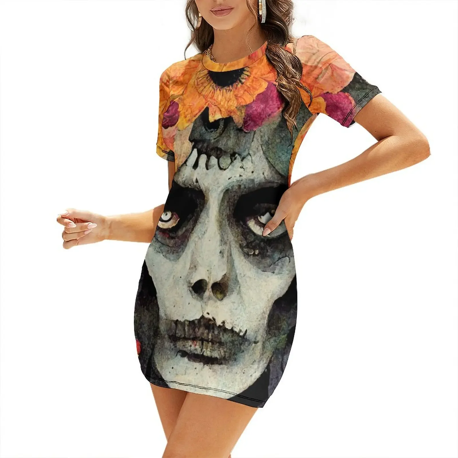 

Dead of the Dead Floral Short-Sleeved Dress dresses for womens 2026 summer women's dress 2026 dresses summer woman 2026