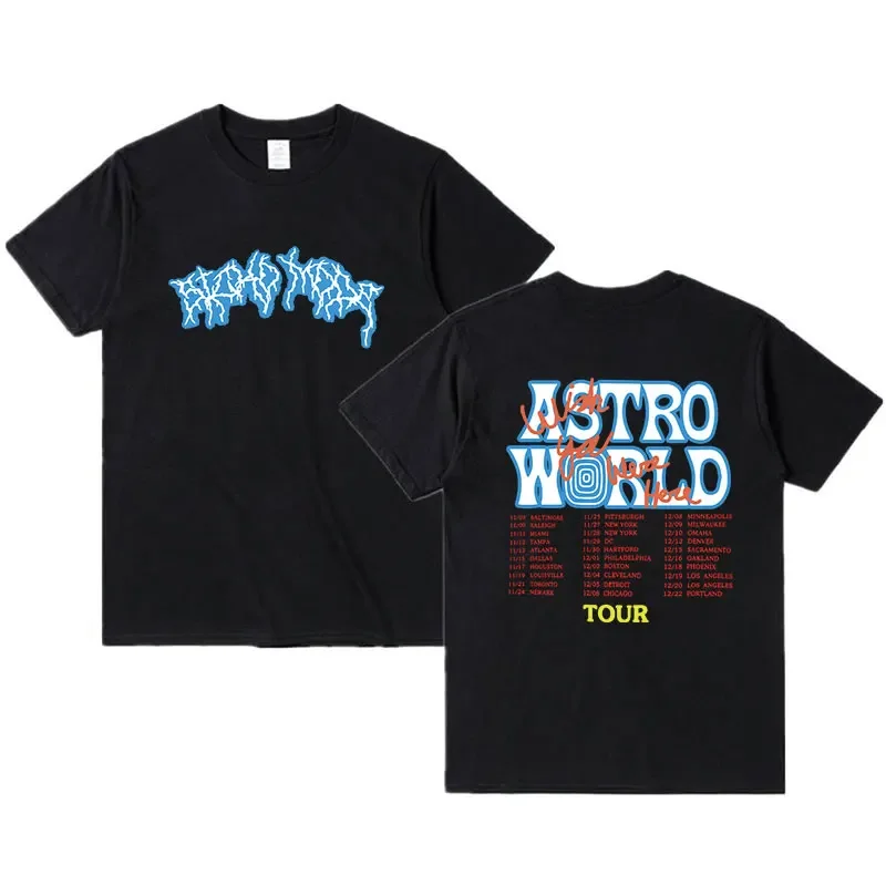 21ss Travis T Shirt Men Vintage Hiphop Cotton Streetwear Oversized Tee Tops Cactus Jack Lightning Brown