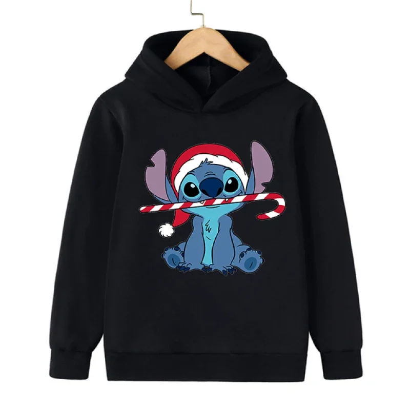 Disney-Hoodie infantil Anime Lilo e Stitch, roupas de desenho, moletom manga, blusa casual bebê, menina, menino, criança