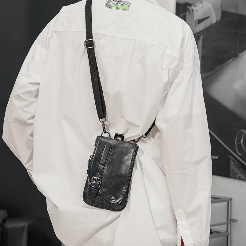 حقيبة هاتف كروس عصرية للرجال، حقائب خصر صيفية من مادة البولي يوريثان #6