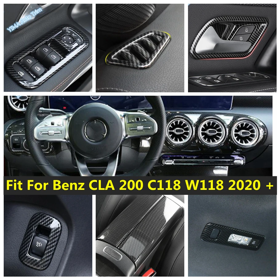 

ABS Auto Armrest Window Lift Button / Reading Lights / AC Vent Outlet Cover Trim For Mercedes-Benz CLA 200 C118 W118 2020 - 2024