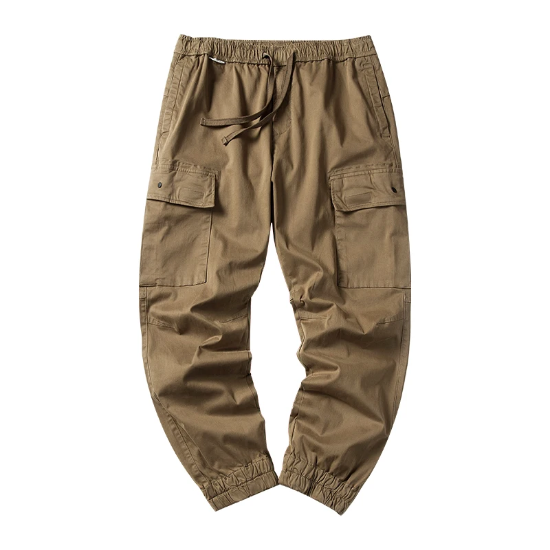 

Men's Cuffed Workwear Pants Amekaji Vintage Style Multi-Pocket Mid-Rise Relaxed Tapered Fit Light Stretch Washed American Cargo