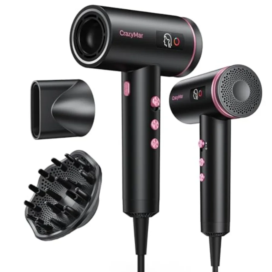 

Hair Dryer, 180, 000 RPM High Speed Blow Dryer For Fast Drying, 500 Million Negative Ionic Hair Dryer, No Heat Damage, Low Nois
