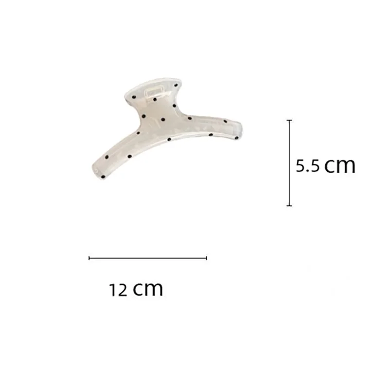 Korean Women Large Transparent White Wave Dot Design Hair Claw Barrettes Girl Fashion Hair Clip Cute Hair Accessories Headwear