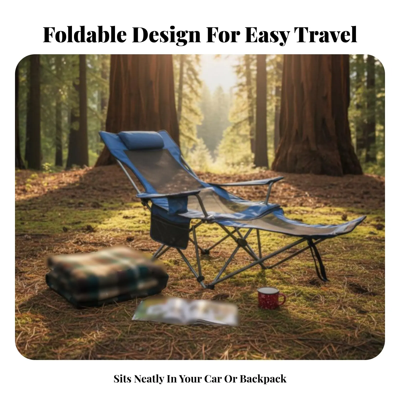 

Складное кресло-шезлонг Lowdesign: портативное, легкое, быстросборное для использования на природе