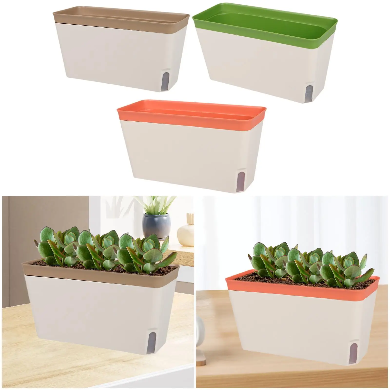 

Self Watering Planter,Plant Pot Desktop Indoor Outdoor Plants Flower Pot with Drainage Holes for Window Office African Violet
