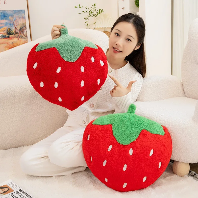 

40cm Cartoon Soft Strawberry Pillow Plush Doll Toy Simulation Fruit Strawberry Doll Children Sleep Pillow Creative Birthday Gift