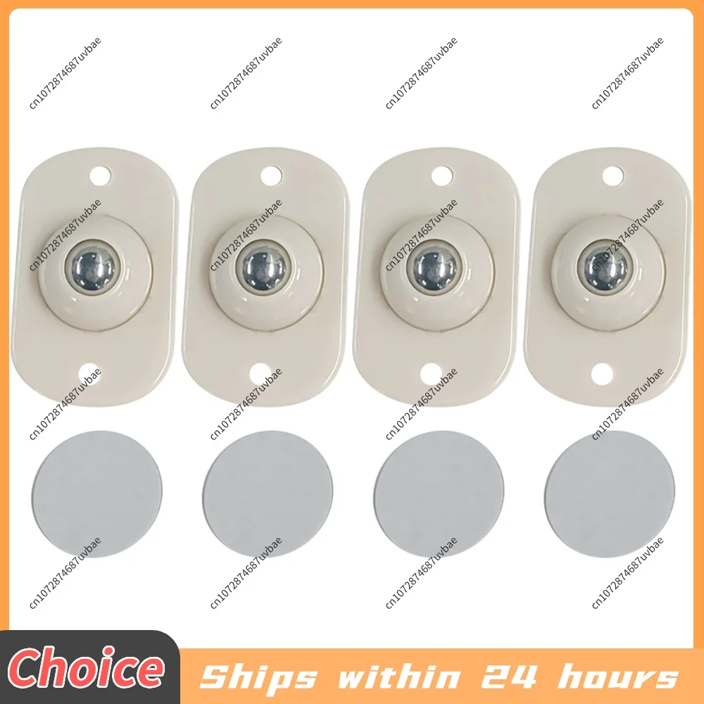 4-12PCS Self Adhesive Caster Mini Swivel Wheels Stainless Steel Universal Wheel 360° Rotation Pulley for Furniture Trash Can