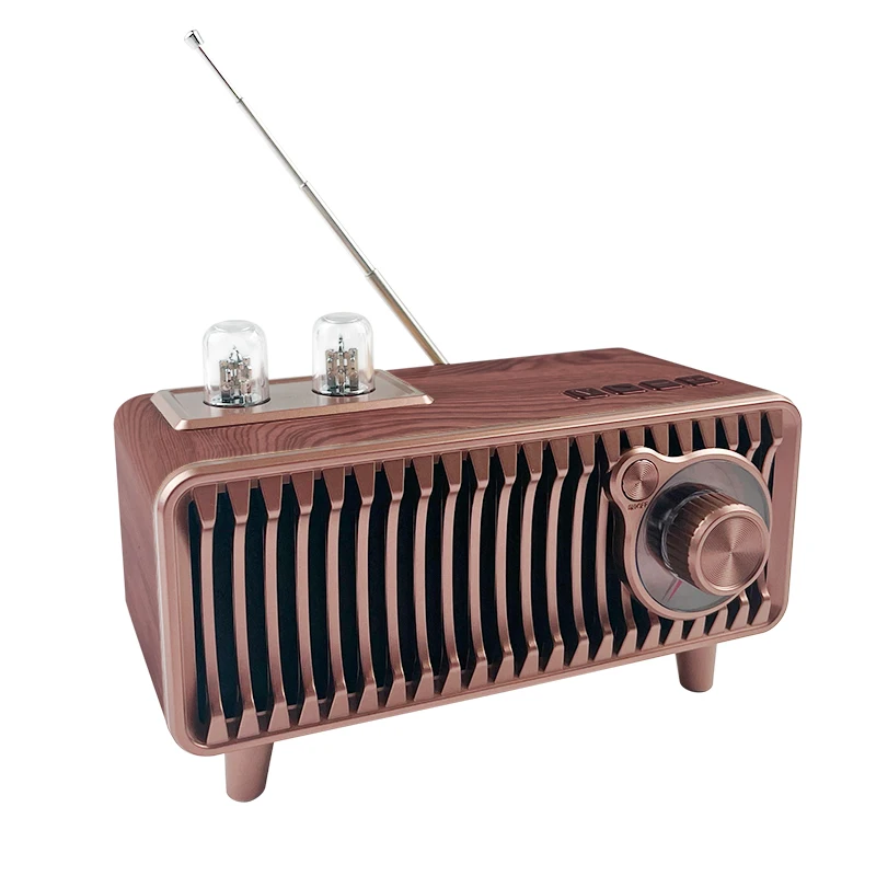 

20W Wooden FM Radio Speaker, Wireless Stereo Sound, Vintage Walnut Design with Rotary Dial, USB/TF/Aux/TWS