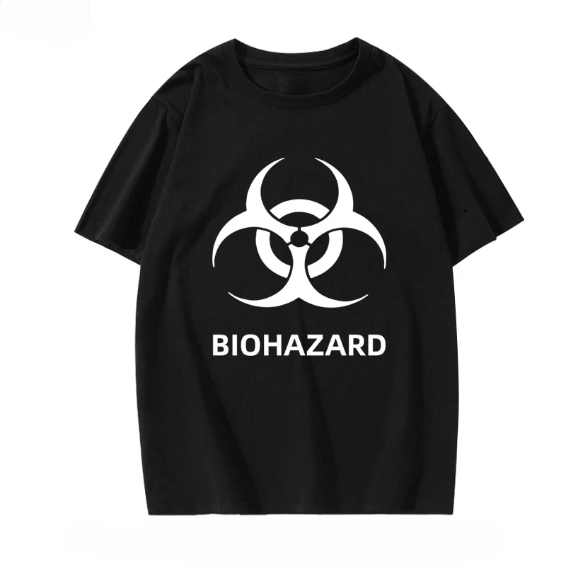 New Biohazard Protection Umbrella Company Ambrera Logo Surrounding Short-Sleeved Mens and Womens Pure Cotton Shirt Half-Sleeved