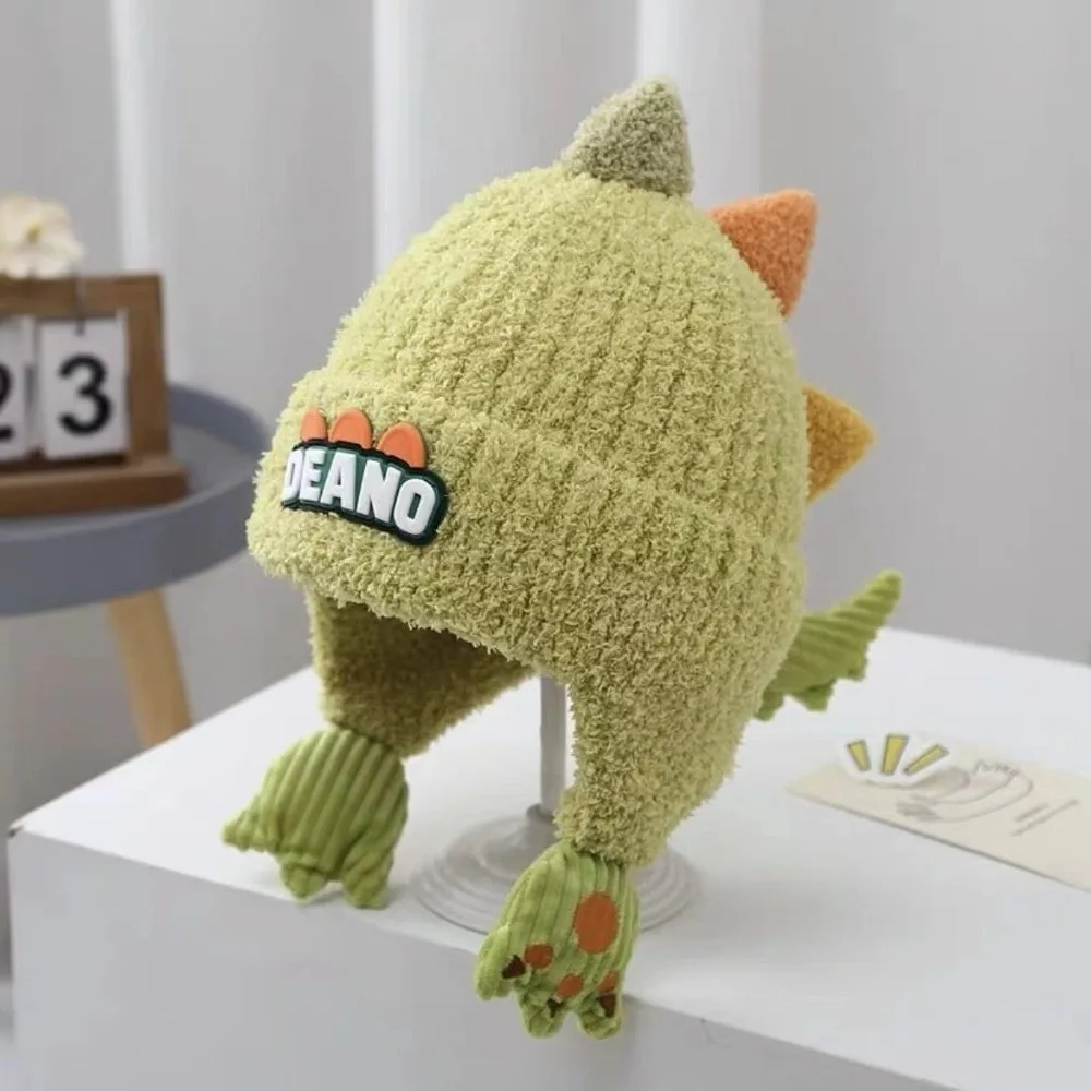 

New Cute Dinosaur Pullover Cap Windproof Warm Beanie Hat Coldproof Balaclava Autumn and Winter