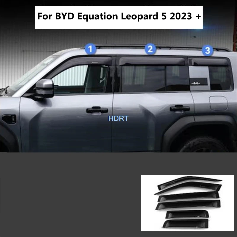 Car Styling Body Sticker Window Wind Visor Sun Rain Screen Shelter Vent Weather Shield Part For BYD Equation Leopard 5 2023 +