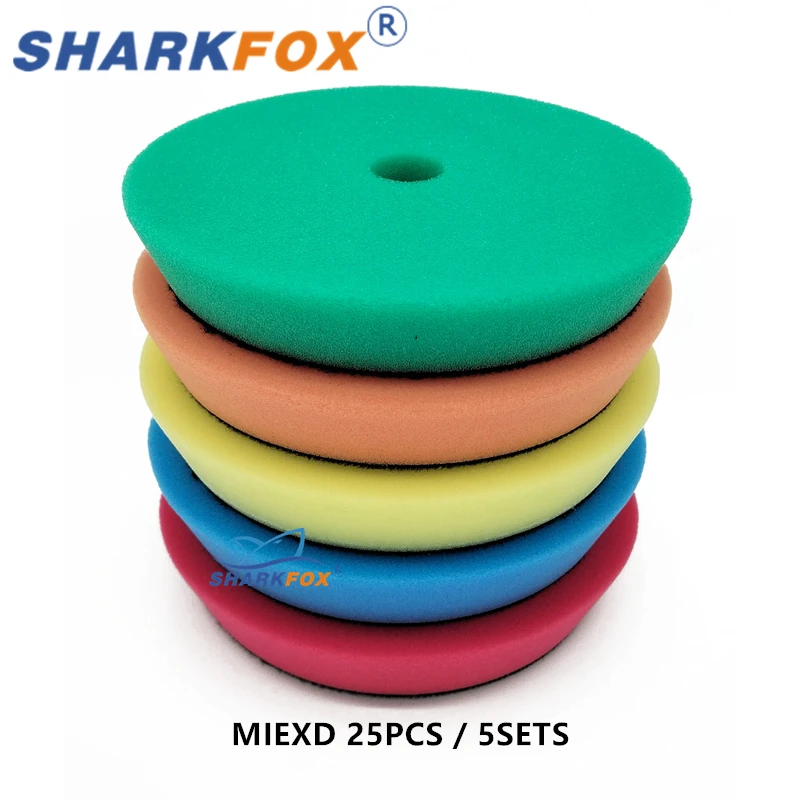 Sharkfox 5/6 Inch Spons Auto Polijstmachine Waxen Pads Buffing Kit voor Boot Auto Polish Buffer Wiel Polijsten Verwijdert Krassen - afbeelding 1